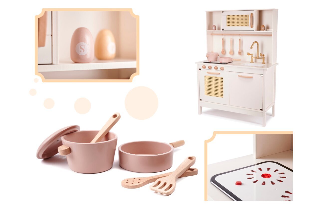 Medinė virtuvėlė Retro kaina ir informacija | Žaislai mergaitėms | pigu.lt