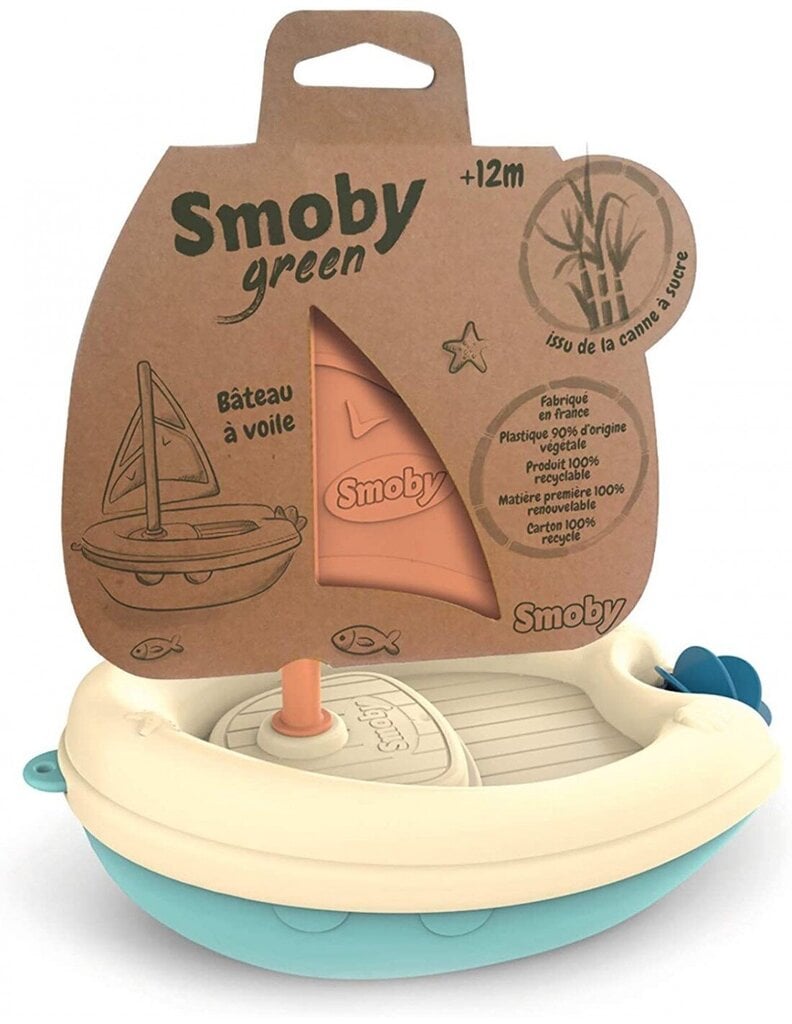 Vonios žaislas Laivelis pagamintas iš bioplastiko Smoby Green, 181200 kaina ir informacija | Žaislai kūdikiams | pigu.lt