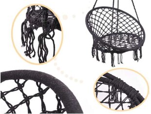 Черное кресло-гамак со спинкой, 80 см цена и информация | Гамаки | pigu.lt