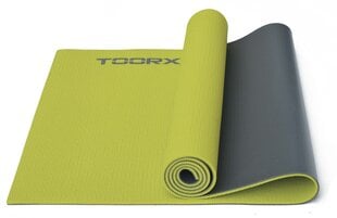 Коврик для йоги Toorx MAT 176 173x60x0,6 PVC, зеленый / серый цена и информация | Коврики для йоги, фитнеса | pigu.lt