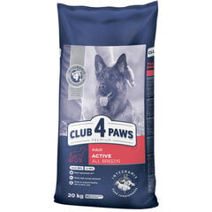 CLUB 4 PAWS Premium pilnavertis sausas maistas suaugusiems aktyviems visų veislių šunims „ACTIVE“, 20kg kaina ir informacija | Sausas maistas šunims | pigu.lt