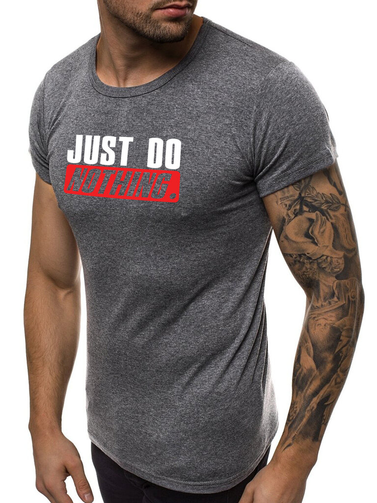 Marškinėliai vyrams Just do nothing JS/712005-43542, pilki цена и информация | Vyriški marškinėliai | pigu.lt