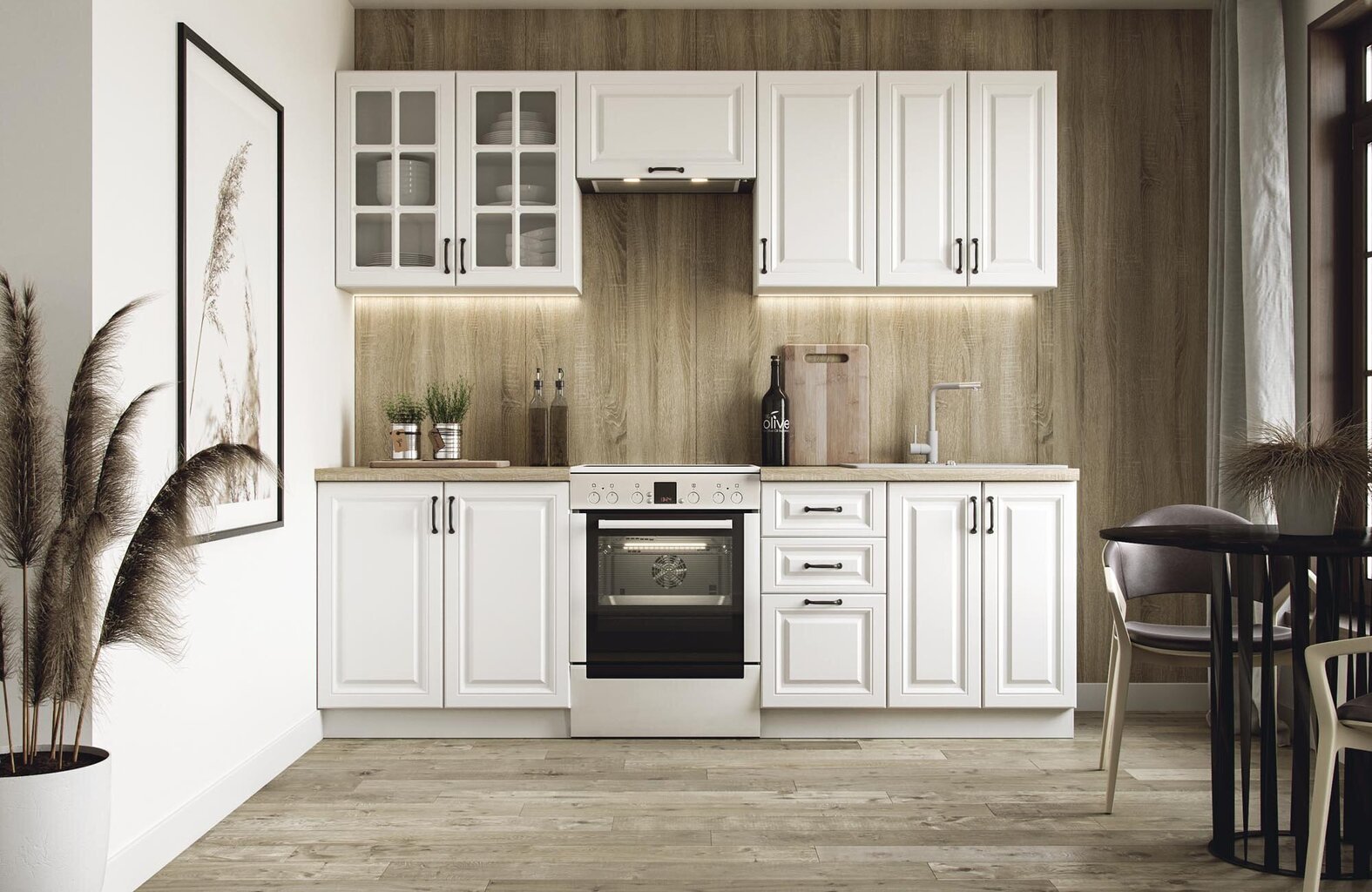 Virtuvinių spintelių komplektas Halmar Elizabeth 240, baltas цена и информация | Virtuvės baldų komplektai | pigu.lt
