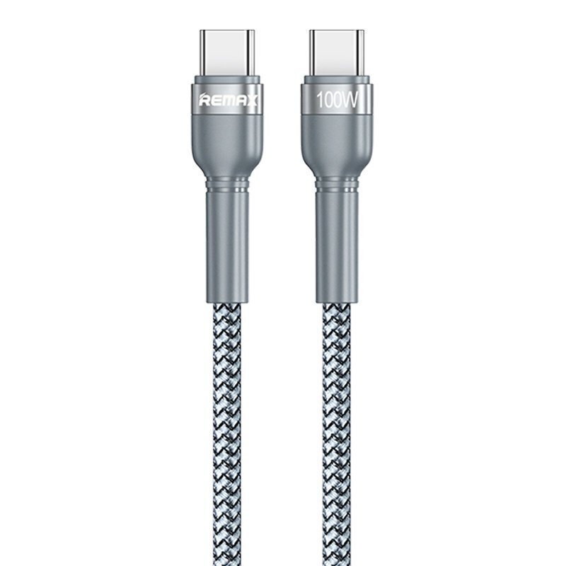 Remax Jany Series Nylon Braided laidas, USB Type C, 1 m, sidabrinis цена и информация | Laidai telefonams | pigu.lt