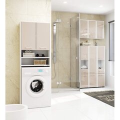 Spintelė virš skalbimo mašinos NORE Fin, balta/smėlio kaina ir informacija | Vonios spintelės | pigu.lt