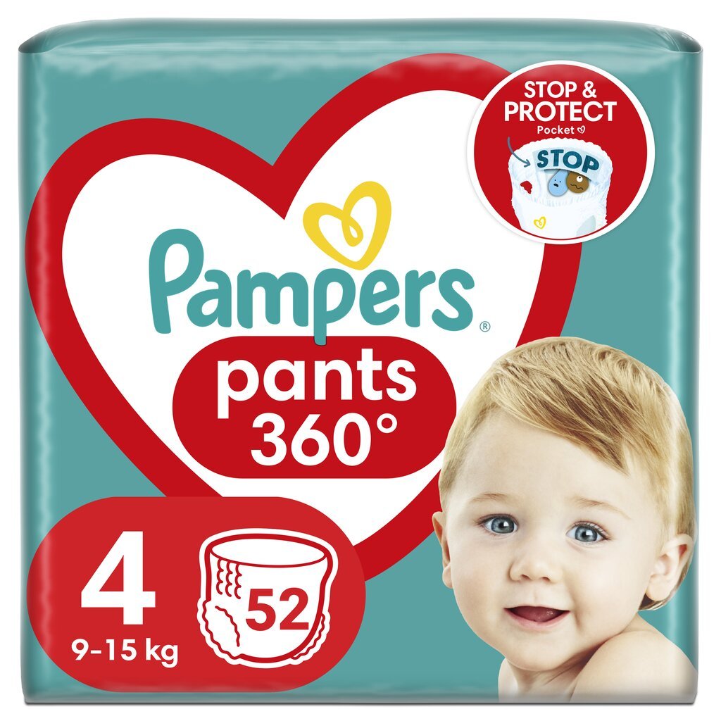 Sauskelnės-kelnaitės PAMPERS Pants Jumbo Pack 4 dydis, 9-15 kg, 52 vnt. kaina ir informacija | Sauskelnės | pigu.lt