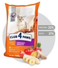 CLUB 4 PAWS Premium полнорационный сухой корм для взрослых кошек для здоровья мочевыделительной системы "URINARY", 14 кг цена и информация | Сухой корм для кошек | pigu.lt