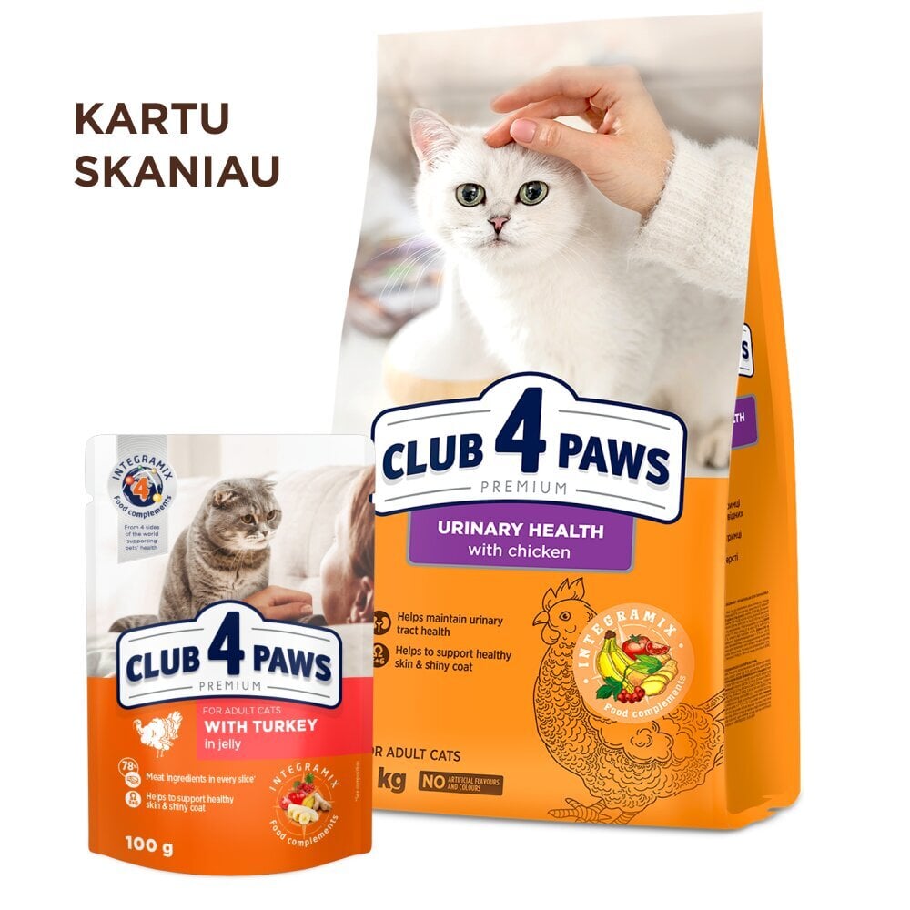Club 4 Paws Premium suaugusioms katėms Urinary, 900g kaina ir informacija | Sausas maistas katėms | pigu.lt