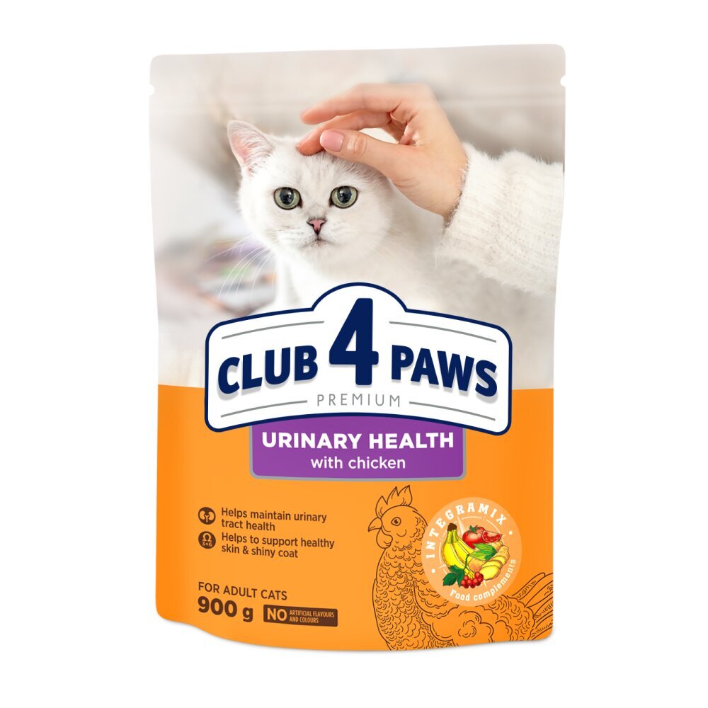 Club 4 Paws Premium suaugusioms katėms Urinary, 900g kaina ir informacija | Sausas maistas katėms | pigu.lt