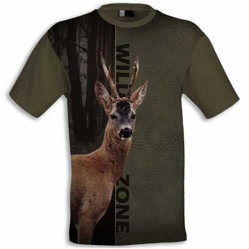 Marškinėliai trumpomis rankovėmis su stirninu Wildzone цена и информация | Vyriški marškinėliai | pigu.lt