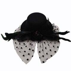 Puošni proginė skrybėlaitė SK_0522-0268, juoda kaina ir informacija | Karnavaliniai kostiumai | pigu.lt