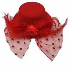 Puošni proginė skrybėlaitė SK_0522-0269, raudona kaina ir informacija | Karnavaliniai kostiumai | pigu.lt