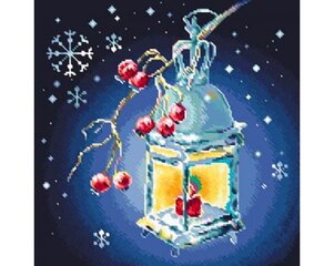 Картина стразами в технике алмазной вышивки "Рождественский фонарь" Collection D'Art 38x38cm цена и информация | Алмазная мозаика | pigu.lt