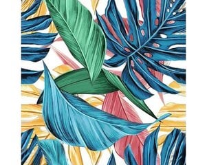 Картина стразами в технике алмазной вышивки "Тропические листья" Collection D'Art 38x38cm цена и информация | Алмазная мозаика | pigu.lt