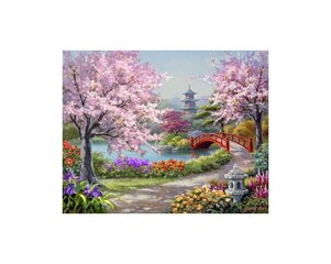 Картина стразами в технике алмазной вышивки "Японский сад" Collection D'Art 48x38cm цена и информация | Алмазная мозаика | pigu.lt