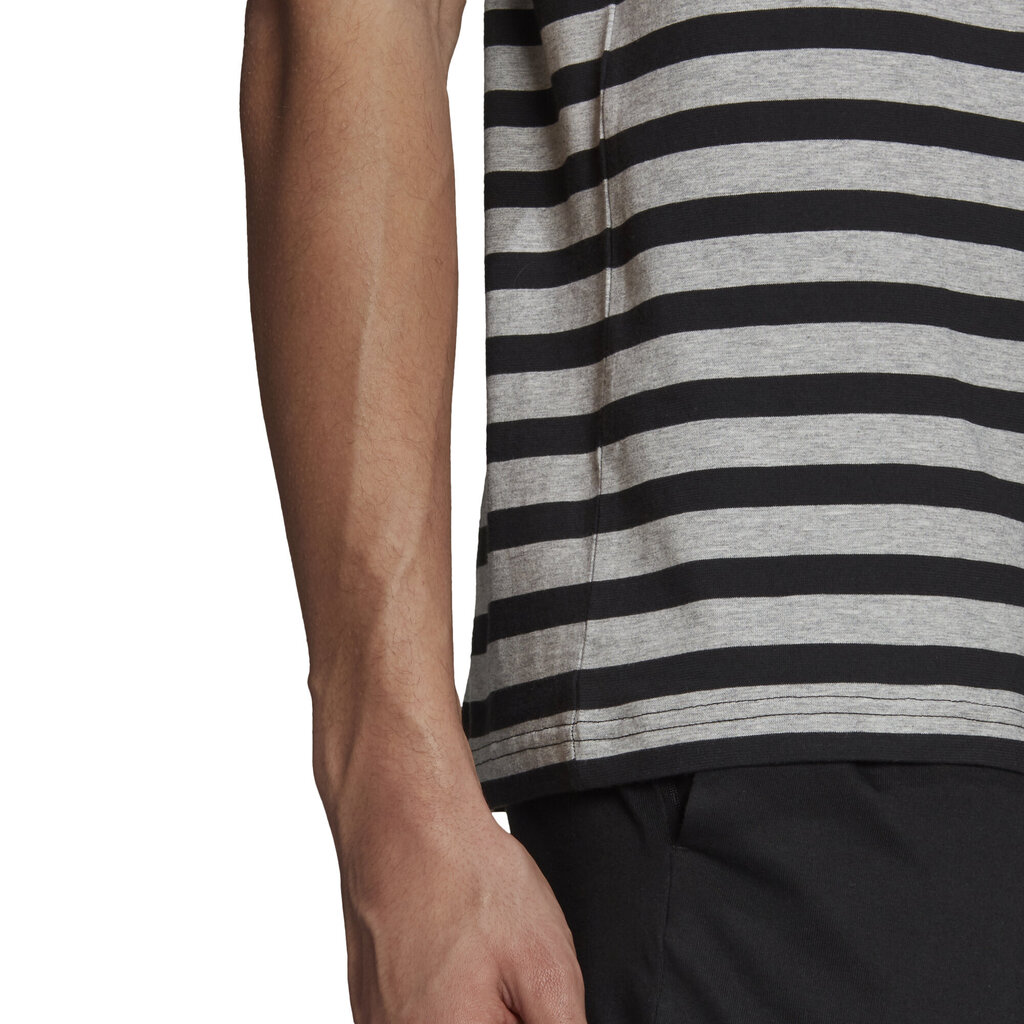 Marškinėliai vyrams Adidas M Stripy Sj T Grey Black GK9140, pllki kaina ir informacija | Vyriški marškinėliai | pigu.lt