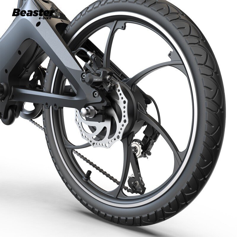 Elektrinis dviratis Beaster BS95, 250 W, 36 V, 8 Ah, pilkas kaina ir informacija | Elektriniai dviračiai | pigu.lt