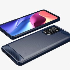 Carbon dėklas telefonui skirtas Xiaomi Poco F3, mėlyna kaina ir informacija | Telefono dėklai | pigu.lt