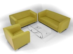 Minkštų baldų komplektas Ropez Chicago 3+2+1, geltonas kaina ir informacija | Minkštų baldų komplektai | pigu.lt