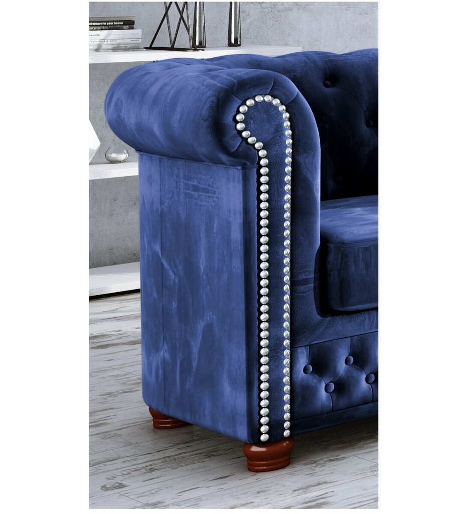 Sofa Ropez York 3, mėlyna kaina ir informacija | Sofos | pigu.lt