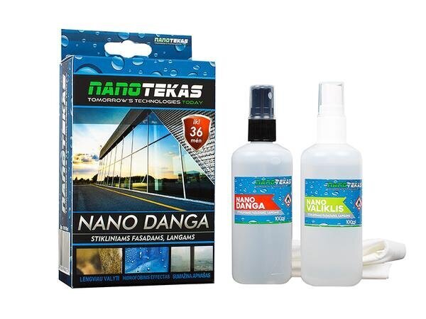 Nano danga stikliniams fasadams, langams, 2 x 100 ml цена и информация | Valikliai | pigu.lt