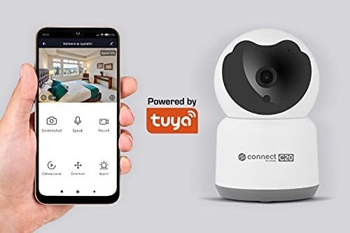 Kruger & Matz Connect C20 Tuya vidinė Wi-Fi kamera, balta kaina ir informacija | Vaizdo kameros | pigu.lt