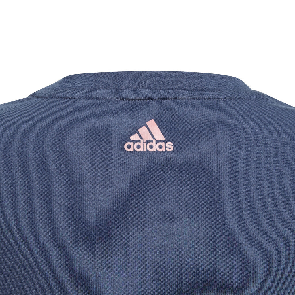 Marškinėliai mergaitėms Adidas G Lin T Blue GN4051, mėlyni цена и информация | Marškinėliai mergaitėms | pigu.lt