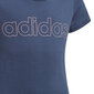 Marškinėliai mergaitėms Adidas G Lin T Blue GN4051, mėlyni цена и информация | Marškinėliai mergaitėms | pigu.lt