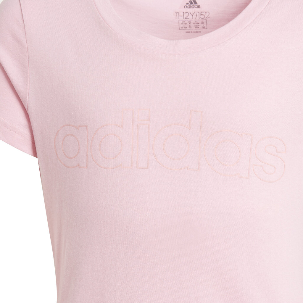 Marškinėliai mergaitėms Adidas G Lin T Pink GN4049, rožiniai цена и информация | Marškinėliai mergaitėms | pigu.lt