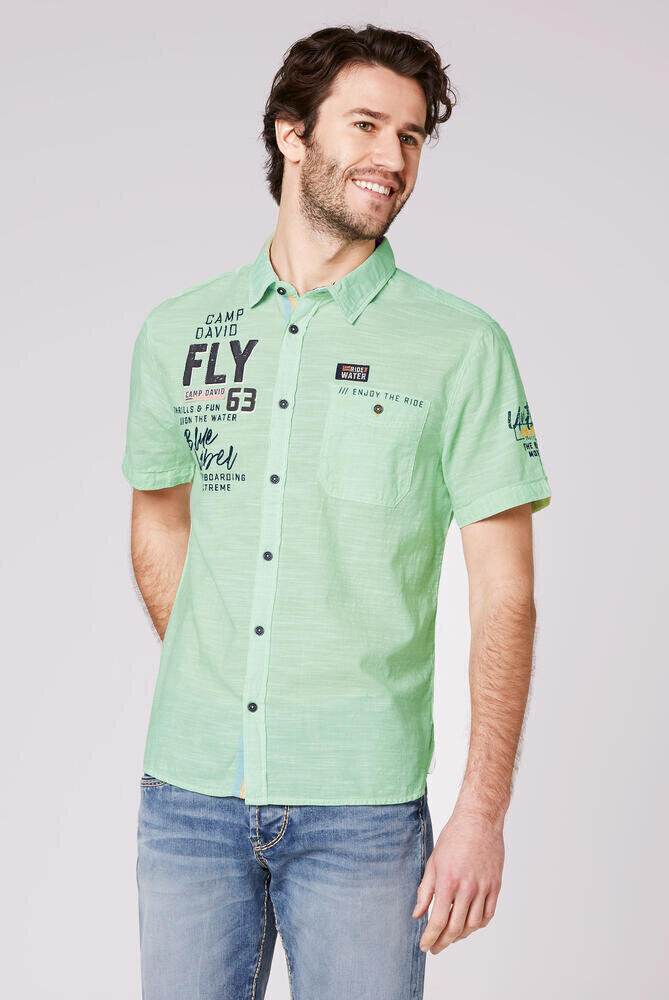 Marškiniai vyrams Camp David, žali цена и информация | Vyriški marškiniai | pigu.lt