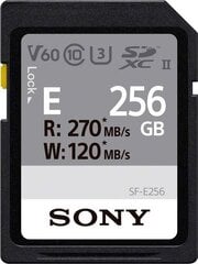 Карта памяти Sony SF-E256 256 GB, SDXC, Flash memory  цена и информация | Карты памяти для фотоаппаратов, камер | pigu.lt