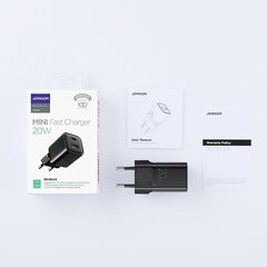 Joyroom wall charger USB / USB Typ C 20W 3A Quick Charge 3.0 Power Delivery SCP AFC black (L-QP207) цена и информация | Зарядные устройства для телефонов | pigu.lt