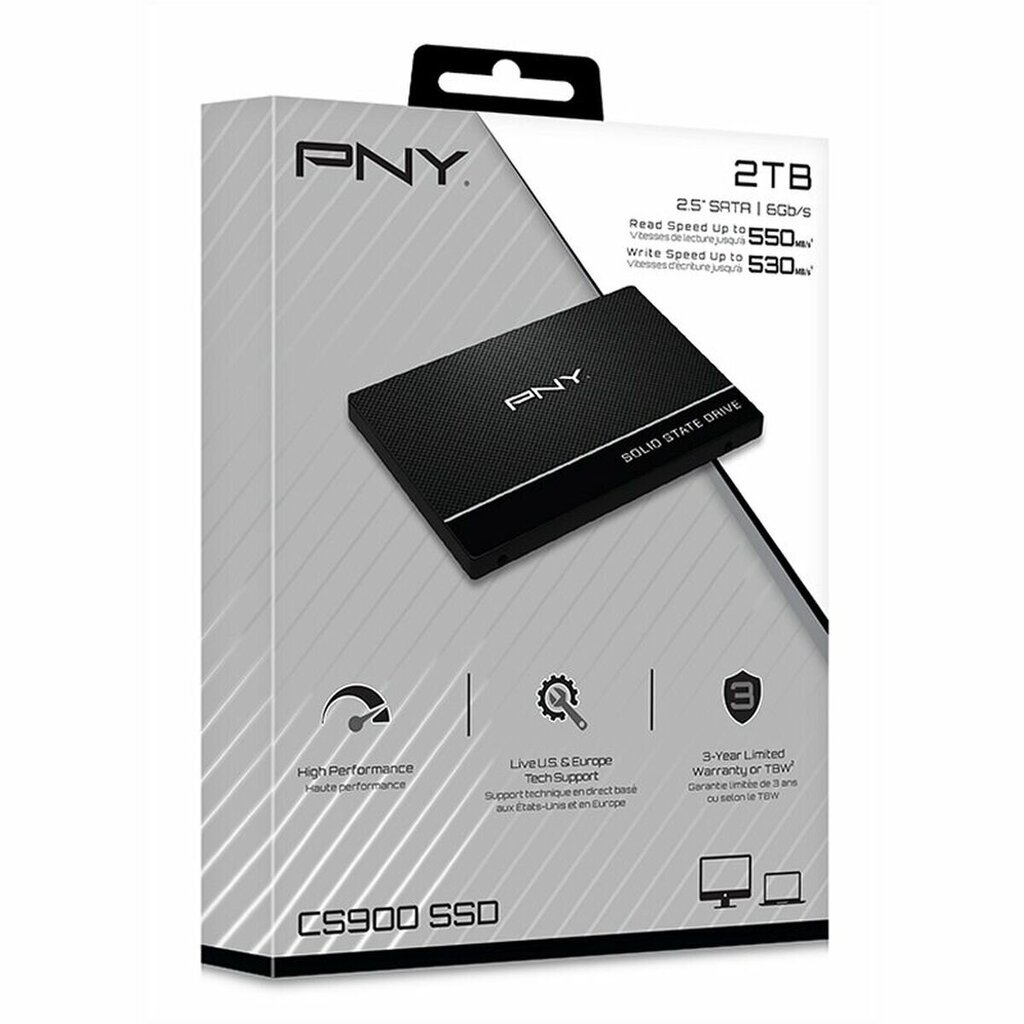 PNY CS900, 2TB, 2.5" kaina ir informacija | Vidiniai kietieji diskai (HDD, SSD, Hybrid) | pigu.lt