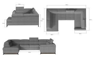 Мягкий уголок NORE Escada 06 / 30, серый цена и информация | Угловые диваны | pigu.lt