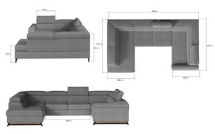 Мягкий уголок NORE Escada 18 / 42, серый цена и информация | Угловые диваны | pigu.lt