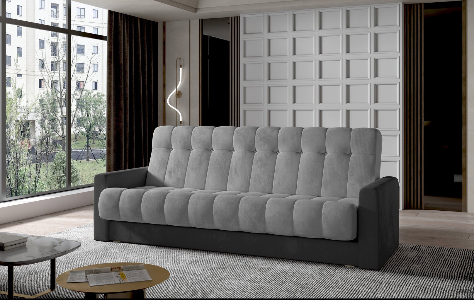 Sofa-lova NORE Garett 02, pilka kaina ir informacija | Sofos | pigu.lt