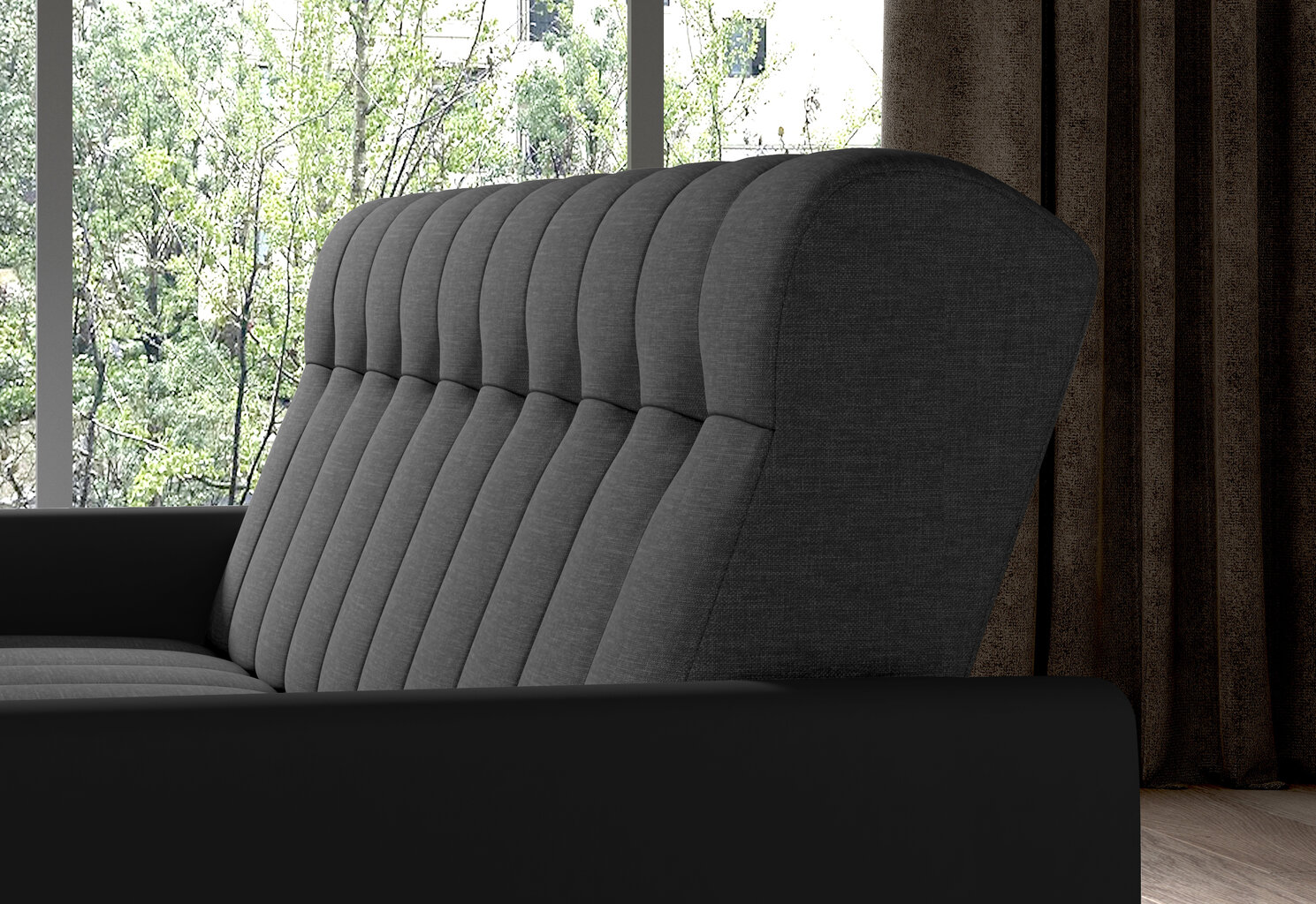 Sofa-lova NORE Garett 05, pilka/juoda kaina ir informacija | Sofos | pigu.lt