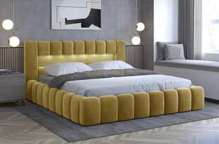 Кровать NORE Lamica 04, 140x200 см, желтая цена и информация | Кровати | pigu.lt