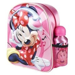 Komplektas: Kuprinė ir gertuvė Disney Minnie 3D 23x28 cm цена и информация | Школьные рюкзаки, спортивные сумки | pigu.lt