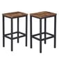 2-jų baro kėdžių komplektas Songmics, rudas/juodas kaina ir informacija | Virtuvės ir valgomojo kėdės | pigu.lt