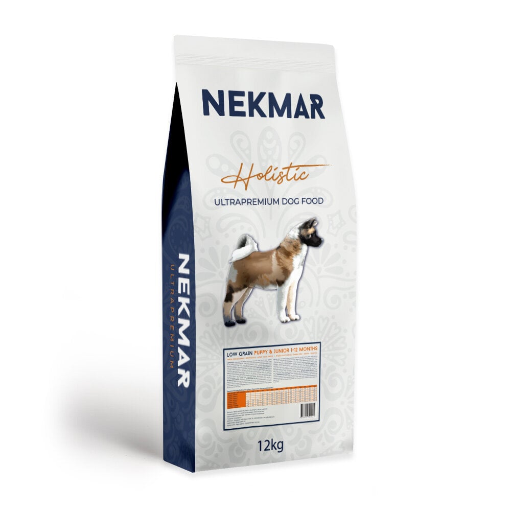 Nekmar Puppy & Junior 1-12 Months ultra premium (holistic) klasės šunų maistas, 12 kg kaina ir informacija | Sausas maistas šunims | pigu.lt