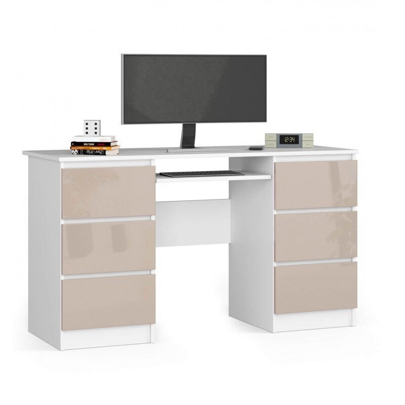 Rašomasis stalas NORE A-11, baltas/smėlio spalvos kaina ir informacija | Kompiuteriniai, rašomieji stalai | pigu.lt