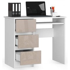 Rašomasis stalas NORE A6, kairinis, baltas/smėlio spalvos kaina ir informacija | Kompiuteriniai, rašomieji stalai | pigu.lt