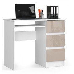 Письменный стол NORE A6, правый вариант, белый / бежевый цена и информация | Компьютерные, письменные столы | pigu.lt