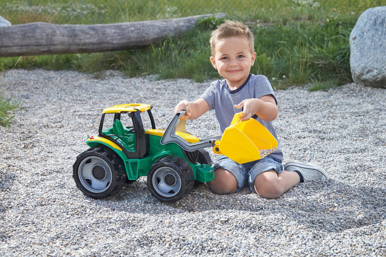 Galingas traktorius LENA Giga Trucks žalias, 62cm kaina ir informacija | Žaislai berniukams | pigu.lt