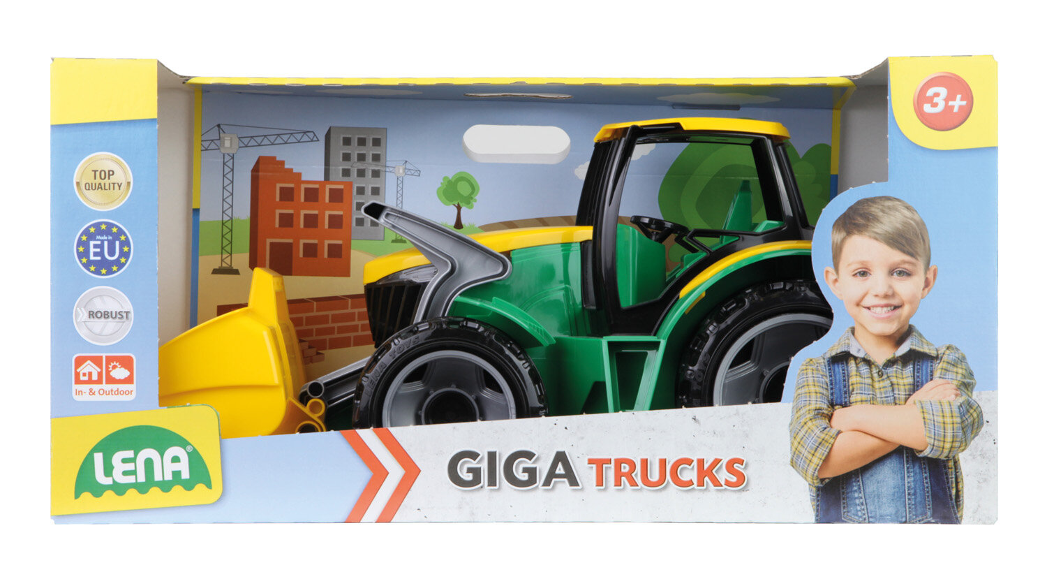 Galingas traktorius LENA Giga Trucks žalias, 62cm kaina ir informacija | Žaislai berniukams | pigu.lt