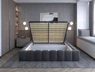 Кровать NORE Lamica 02, 160x200 см, коричневая цена и информация | Кровати | pigu.lt