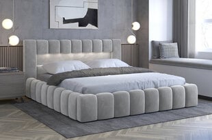 Кровать NORE Lamica 07, 160x200 см, светло-серая цена и информация | Кровати | pigu.lt