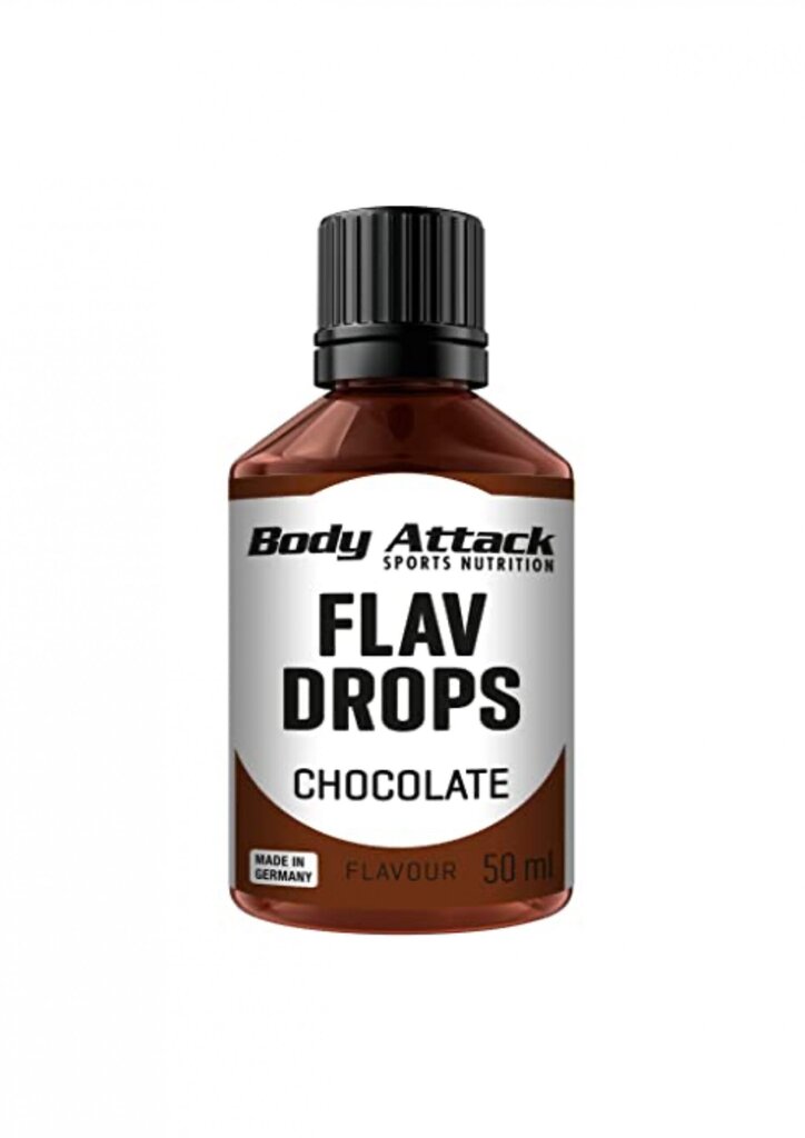 Šokolado skonio lašai Flav Drops Body Attack, 50 ml цена и информация | Priedai maistui ruošti | pigu.lt