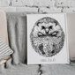Pieštas paveikslas "Ežiukas" su antspaudais, A4 formatu, baltame rėmelyje kaina ir informacija | Reprodukcijos, paveikslai | pigu.lt